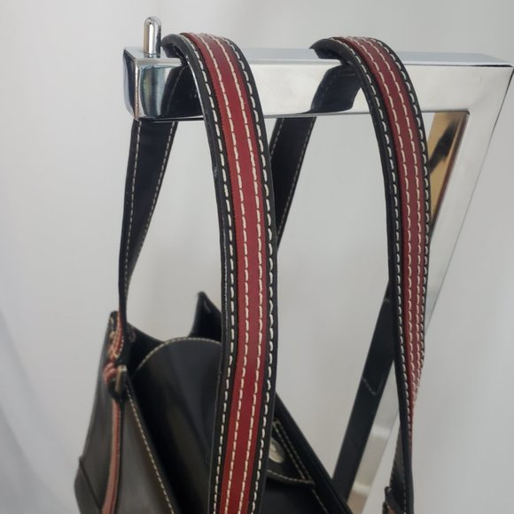 Kate Spade New York Handbag Black leather with red straps with white stitching - Picture 13 of 13